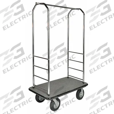 CSL Bellman Cart: 1 in Frame Dia, 43 in Overall Lg, 23 in Overall Dp, 72 1/2 in Overall Ht - Easy-Mover Bellman Carts