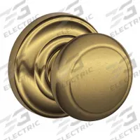SCHLAGE Door Lockset: Passage Knob Locksets, Brass (MPN F10 AND 609 AND). Key specifications — Lockset Style: Andover.