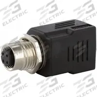 MURRELEKTRONIK Adapter: M12 Female Straight x RJ 45 Female Straight, PUR, IP20/IP68, 4 Pins, 4 Pins (MPN 7000-44671-0000000). Key specifications — Housing Material: PUR; IP Rating: IP20; RJ45 Connector Type: Panel Feed-Through Adapter.
