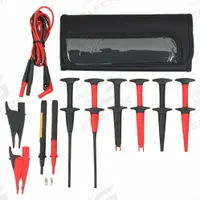 FLUKE Test Lead Kit: CAT III 1000V/CAT IV 600V, Alligator Clip/Hook Clip/Pincer Clip/Std Probe (MPN Fluke-TLK-225). Key specifications — Brand: FLUKE.