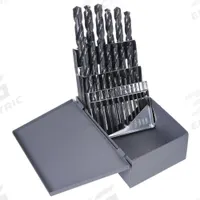 CHICAGO-LATROBE Jobber Length Drill Bit Set: 25 Pc, 1 mm to 13 mm by 0.5 mm, 135° Split Point (MPN 45925). Key specifications — attr1236168: Metal Index; attr1236199: NAS 907 Type B.