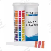 HYDRION pH Test Strips: 0 pH to 6 pH, 0.5 pH Resolution, 3 1/4 in Overall Lg, 1/4 in Overall Wd (MPN 80060). Key specifications — pH Resolution: 0.5 pH; Brand: HYDRION.