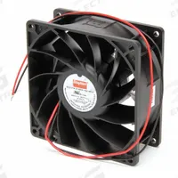 DAYTON Axial Fan: 92 cfm Airflow @ 0.000 in SP, 3 5/8 in Ht, 1 1/2 in Dp, Lead Wires, IP20, 24V DC (MPN 2RTJ3). Key specifications — Blade Material: Polybutylene; Housing Material: Polybutylene Terephthalate; Brand: DAYTON.
