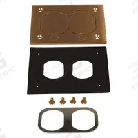 RACO Floor Box Cover: Rectangular, Brass, 4 3/16 in L x 3 in W x 1/8 in H (MPN 6250). Key specifications — Brand: RACO; Cover Shape: Rectangular; Material: Brass.