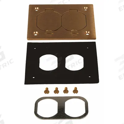 RACO Floor Box Cover: Rectangular, Brass - Brass Electrical Floor Box Covers