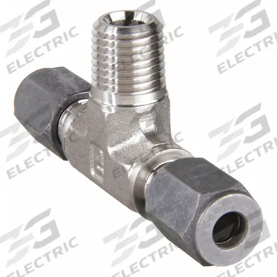 PARKER Compression Tee Fitting: 1 in OD x 1 in OD x 1 in Pipe size, Stainless Steel - Flareless Bite-Type Stainless Steel Compression Fittings