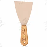 AMPCO Putty Knife: Bld. Mat. Nickel Copper, Hdl. Mat. Wood, Flex, Straight Bld. Shape (MPN K-31). Key specifications — attr1004902: AMPCO; attr1012057: Half; attr1014703: Wood; attr1017570: Standard End; attr1029655: Straight; attr1034073: Bevel/ Offset.