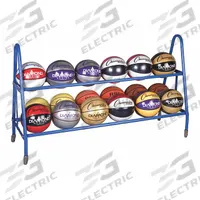 CHAMPION SPORTS Ball Rack: 59 in Overall Lg, 17 1/2 in Overall Wd, 35 3/4 in Overall Ht, Blue (MPN BRC18)