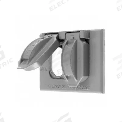 HUBBELL WIRING DEVICE-KELLEMS Weatherproof Cover: Zinc, Duplex, 1 Gangs, 2 3/4 in Overall Ht - Aluminum & Zinc Weatherproof Electrical Box Covers