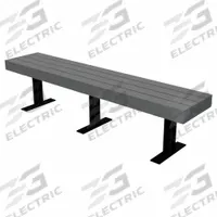 ULTRASITE Outdoor Bench: Trailside, 48 in Overall Lg, 17 1/4 in Overall Ht, Gray, Black, In-Ground (MPN PB 4GRATRAING). Key specifications — Manufacturer Part Number: PB 4GRATRAING; Brand: ULTRASITE; Frame Color: Black; Product Type: Outdoor Bench; Seat Color: Gray; Series: Trailside.