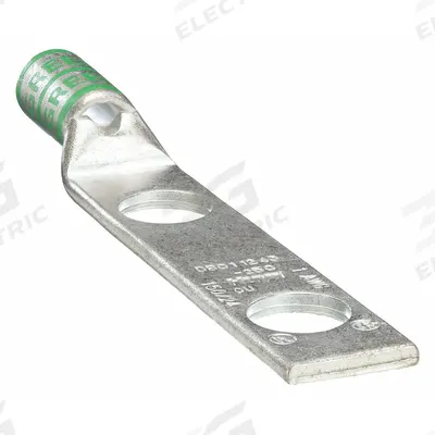 APPROVED VENDOR Compression Lug: For 1 AWG, Stranded Wire, 1/2 in Stud Size, Std - Two-Hole Compression Lugs
