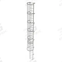 TRI-ARC Fixed Ladder with Safety Cage: 27 ft Overall Ht, 18 in Overall Wd, Steel, 28 Rungs (MPN WLFC1128). Key specifications — Brand: TRI-ARC; Assembly: Unassembled; Number of Sections: 2.
