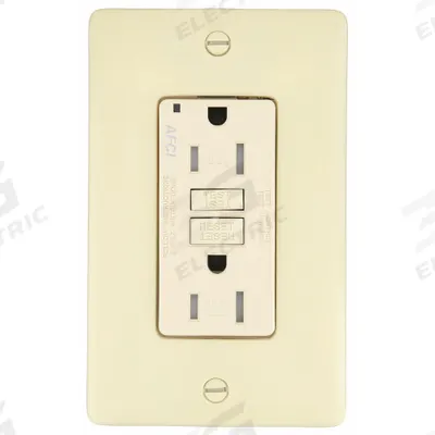 HUBBELL Receptacle: Duplex, 5-15, Ivory, 125V AC, 15 A, 2 Pole / 3 Wire (MPN AFR15TRI) - General Purpose Receptacles