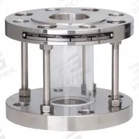ARCHON INDUSTRIES, INC. Single Wall Sight Flow Indicator: Steel, Single Walls, 11 in dia Flange (MPN AKGF060-C19A000). Key specifications — Brand: ARCHON INDUSTRIES, INC.; Max. Operating Pressure: 45 psi; Seal Material: PTFE; Flow Direction: Any Direction; Window Material: Borosilicate; Mounting Orientation: Vertical.