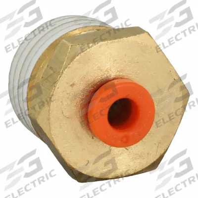 SMC Push-Fit Adapter Fitting: 1/8 in OD x 1/4 in Pipe Size, Push-to-Connect x MNPT - Polybutylene & Brass Tube Fittings