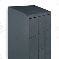 APPROVED VENDOR Sloping-Top Kit: 15 in x 18 in x 6 in, For 15 in Locker Wd, Steel, Powder Coated (MPN 2HFN3). Key specifications — attr65850: 2HFN3; attr65853: APPROVED VENDOR; attr114203: Powder Coated; attr114205: Steel; attr114211: Sloping Top Panel; attr114196: Gray.