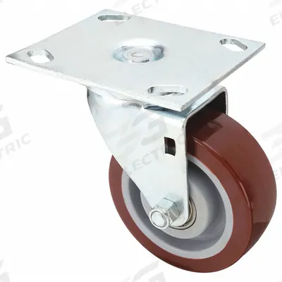 APPROVED VENDOR Plate Caster: Swivel, No Brake, Polyurethane, 4 in Wheel Dia. - Debris-Resistant NSF-Listed Sanitary Plate Casters
