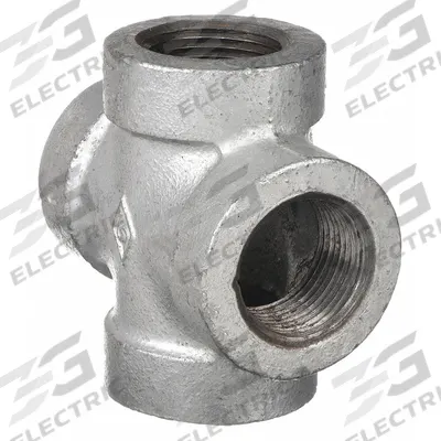 APPROVED VENDOR Metal Pipe Cross: Cross, 1 in x 1 in x 1 in x 1 in, Malleable Iron (MPN 5PAR6) - Medium-Pressure Threaded Pipe Fittings