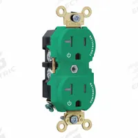 LEVITON Plugs and Receptacles: Duplex, 5-20, Green, 125V AC, 20 A, 2 Pole / 3 Wire (MPN 5362-2PN)