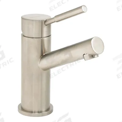 SPEAKMAN Angled Straight Bathroom Faucet: Neo, Brass, Brushed Nickel Finish - Single-Post Handle Bathroom Faucets