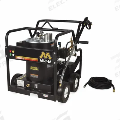 MI-T-M Electric Pressure Washer: Cart, 230 V – Single-Phase, 2,000 psi, 3 gpm - Hot Water Pressure Washers