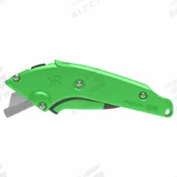 RITEKNIFE Utility Knife: 7 in Overall Lg, Textured, 2 1/2 in Overall Wd, Aluminum, Green, Button (MPN AS 100). Key specifications — attr307884: Button; attr307885: Steel; attr307882: Green; attr307878: Textured; attr307881: Aluminum; attr324892: RITEKNIFE.