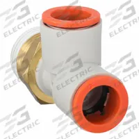 SMC Push-Fit Tee Fitting: 1/2 in Pipe x 1/2 in OD x 1/2 in OD x 1/2 in Pipe Size, White (MPN KQ2Y13-04AS). Key specifications — Brand: SMC.