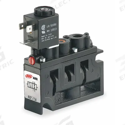 ARO Solenoid Air Control Valve: Alpha, Four-Way / Two-Position, 24V AC/DC - ARO Alpha Series Solenoid-Operated Inline Air Control Valves