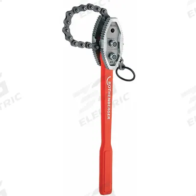 ROTHENBERGER Chain Wrench: For 8 3/5 in Outside Dia, 40 in Chain Lg, 50 in Handle Lg - Single End Chain Tongs