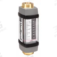 HEDLAND Mechanical Flowmeter: Water and Other Fluid Meter, Scale, Variable Area, Inline, Universal (MPN H755B-010). Key specifications — Display Type: Scale; O-Ring Material: Viton; Includes Flow Rate Adjustment Knob: No; Includes Pressure Guage: No; Mounting Orientation: Universal; Unit Of Measure: Gallons; Brand: HEDLAND; Accuracy: +/-2%.