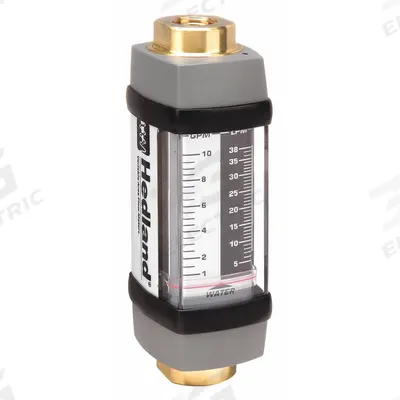HEDLAND Mechanical Flowmeter: Water and Other Fluid Meter, Scale, Variable Area - Inline Flowmeters for Water