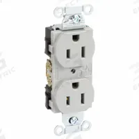 HUBBELL Receptacle: Duplex, 5-15, Gray, 125V AC, 15 A, 2 Pole / 3 Wire (MPN BR15GRY)