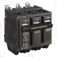 GE Miniature Circuit Breaker: THQB, 45 A, 120/240V AC, Three Phase, 10kA at 120/240V AC, Std (MPN THQB32045). Key specifications — attr195972: 45 A; attr195973: 120/240V AC; attr195974: Three; attr195975: 10kA at 120/240V AC; attr195976: Load Centers.