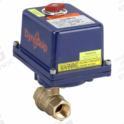 DYNAQUIP CONTROLS Electrically Actuated Two-Way Ball Valve: 3/4 in, Brass, 24V AC - Brass Electrically-Actuated Ball Valves