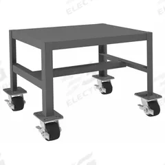 DURHAM MFG Work Table: Fixed Ht, Steel, 24 in x 18 in, 2,000 lb Overall Load Capacity (MPN MTM182418-2K195). Key specifications — Unit Type: Not Expandable or Modular; Assembly: Fully Assembled; Wheel Material: Phenolic; Frame Material Finish: Powder Coated; Mobility: Casters; Height Adjustability: Fixed Height; Caster Type: (4) Swivel Locking; Frame Construction: Welded Only.