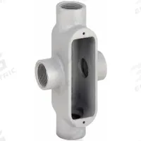 Conduit Outlet Body: Iron, 1 in Trade Size, X Body, 12 cu in Body Capacity, Threaded Hub (MPN OX-3M). Key specifications — Finish: Powder Coated; Includes: Set Screw Hubs; For Use With: RMC; Brand: HUBBELL KILLARK; Hub Style: Threaded; Mfr. Series: O.