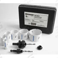 WESTWARD Hole Saw Kit: 9 Pieces, 1 1/2 in Max. Cutting Dp, Bi-Metal, 4/6 Teeth per Inch (MPN 29VX13). Key specifications — attr1098178: 4/6; attr1098172: WESTWARD.