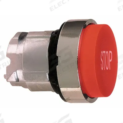 SCHNEIDER Extended Push Button: Red, 22 mm Mounting Size, Metallic - Extended-Length Push-Button Operators
