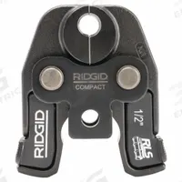 RIDGID Cordless Press Tool Jaw: 1/2 in Pipe, Copper, For RLS Press, Compact Tool Types (MPN 55123). Key specifications — attr518773: Jaw; attr518762: Copper; attr518771: Steel; attr518761: RLS Press; attr518760: RIDGID.