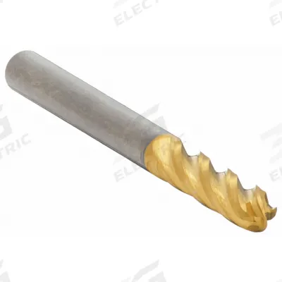 APPROVED VENDOR Ball End Mill: Carbide, TiN Coated, 4 Flute, 13/32" Mill Dia, 1" LOC - General Purpose Carbide Ball End Mills