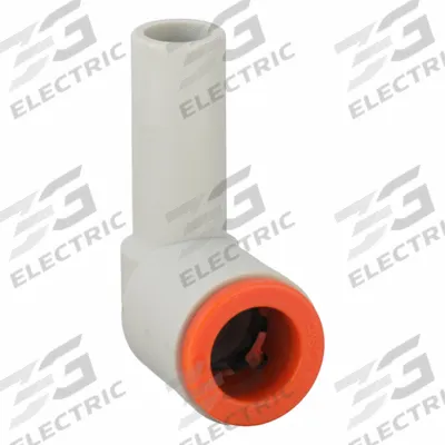 SMC Push-Fit Elbow Fitting: 1/8 in OD x 1/16 in Pipe Size, Push-to-Connect x MNPT - Polybutylene & Brass Tube Fittings