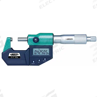 INSIZE IP65 Digital Outside Micrometer: 3 in to 4 in /75 mm to 100 mm, Inch/Metric - Splash-Resistant Micrometers without SPC Output