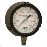 WINTERS Process Pressure Gauge: 0 psi to 1,000 psi, White, 4 1/2 in Dial, 1/2 in NPT Male, Bottom, 4 (MPN PPC5070-SG45). Key specifications — Brand: WINTERS; Pointer Color: Black; Accuracy: ±0.5%; Dial Color: White; Gauge Wetted Parts: Stainless Steel; Case Material: Phenolic; Vibration Resistance Properties: Field-Fillable; Pressure Range: 0 psi to 1,000 psi.