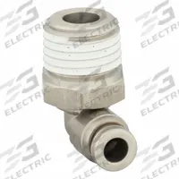 SMC Push-Fit Elbow Fitting: 5/32 in OD x 1/4 in OD Size, Push-to-Connect x MNPT, Stainless Steel (MPN KQG2L03-N02S). Key specifications — Brand: SMC; Thread Size A: 1/4".