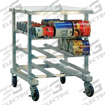 NEW AGE Can Rack: Half Size, 3 Shelves, 54 Cans Held, Mobile, 35 in Overall Ht - Mobile Can Racks