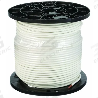 SOUTHWIRE Building Wire: Copper, 4 AWG, 1 Conductors, Stranded, White, 500 ft Lg - Copper THHN/THWN Building Wires