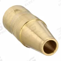 BERNARD Nozzle: Small Centerfire, 3/8 in, Tapered, Flush, Brass (MPN NST-3800B). Key specifications — Insulation Type: Self-Insulated; Duty Rating: Standard Duty; Nozzle to Tip Relationship: Flush; For Contact Tip Series: Centerfire; Manufacturer Part Number: NST-3800B; Brand: BERNARD.