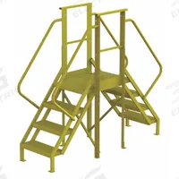 TRI-ARC Crossover Bridge: 3.3 ft Platform Ht, Steel, 1,000 lb Load Capacity, Serrated, 4 Steps (MPN 7CY77). Key specifications — Brand: TRI-ARC; Color: Yellow; Tread Type: Serrated.