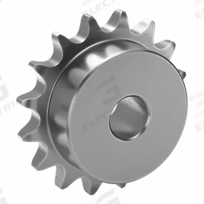 TSUBAKI Single Strand Sprocket: One-Sided Hub, For Single Strands, 40, 16 Teeth - Size 40 Plain-Bore Roller Chain Sprockets