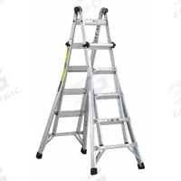 LOUISVILLE LADDER Combination Ladder: 4 Configurations, Aluminum, 300 lb Load Capacity, 35 lb Wt (MPN L-2098-22). Key specifications — Brand: LOUISVILLE LADDER.